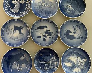 Blue & White Christmas Annual Plates 