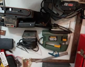 Power tools
Belt sander,  planer, 
