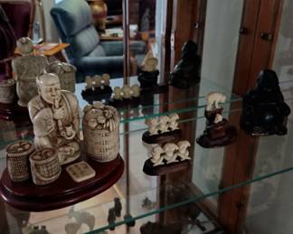 Asian carved figurines