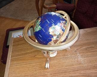 Nice globe brass with precious stones 