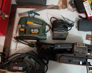 Power tools belt sander,   planer,  jig saw
Hand held sander