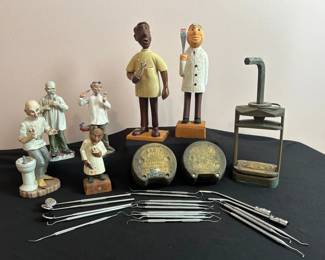 Vintage Dental Equipment Figurines