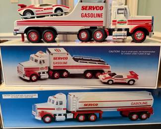 Two Vintage Servco Toy Trucks