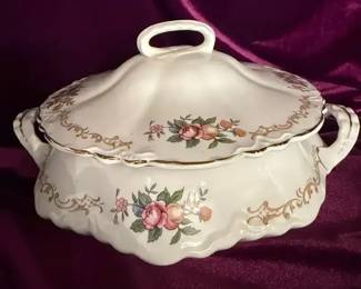 Vintage Homer Laughlin Fruits And Flowers Pattern Soup Tureen