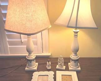 Pair Of Colonial Style Vintage Ceramic Lamps And More 