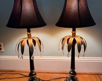 Pair Of Palm Tree Table Lamps 32 Inches Tall