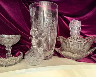Cut Glass Vase And Other Vintage Treasures