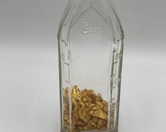 Vintage Apothecary Bottle With 3.75g Of 23k 24k Gold Leaf