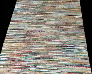 Reversible Multicolor Striped Rug 101 X 64 Inches