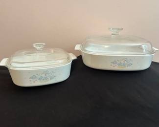 2 Corning Ware Country Cornflower Casserole Dishes W Lids