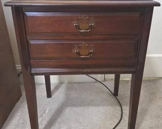 Vintage Permacraft Mid Century Modern 2 Drawer Nightstand 