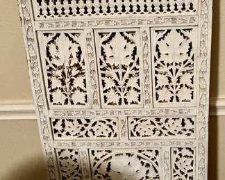 Carved Wood Panel Room Divider 
