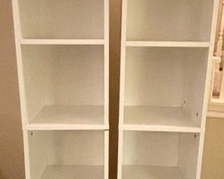 Two White Book Stands / Shelves