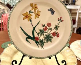 Fine China Botanical Dinner & Salad Plates