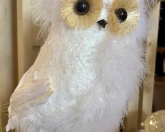 Vintage Feather Owl Tree Topper