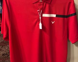 Men’s Red Knit Short Sleeve Polo by Callaway
Size Large