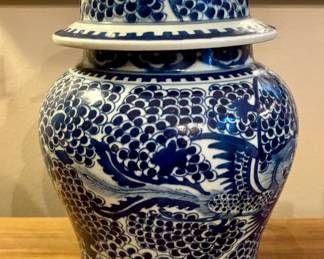 Vintage Blue & White Ginger Jar (two available)
