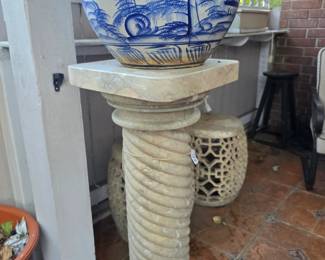 Large Vintage Blue & White Chinoiserie Planter