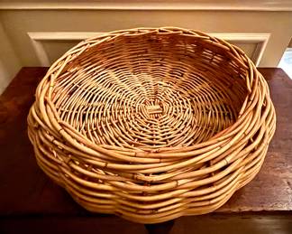 Large Vintage Cane or Rattan Wicker basket