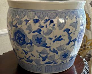 Large Blue & White Ceramic Planter