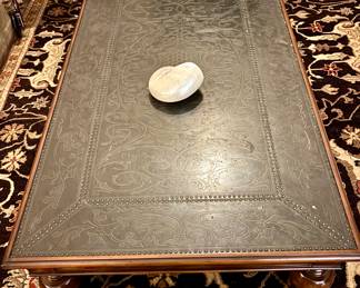 Theodore Alexander Armoury Collection Etched Brass Cocktail Table