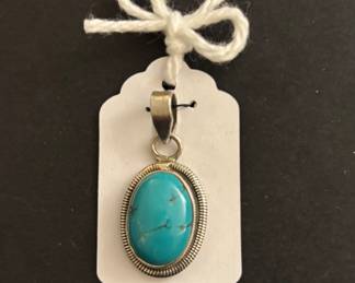 925 Sterling Silver & Turquoise Pendant
