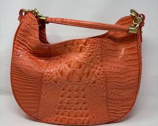 Brahmin Crocodile Embossed Leather Shoulder Bag