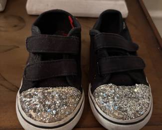 Toddler Size Vans Glitter Toe Shoes