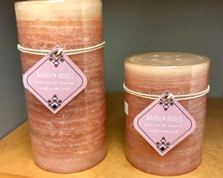 Scented Pillar Candles in “Garden Roses” (New)