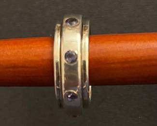 925 Sterling Silver & Amethyst Spinner Ring