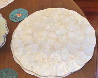 Vintage Pier One Capiz Placemats With Scalloped Design
