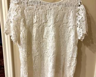 Philosophy White Lacey Blouse
