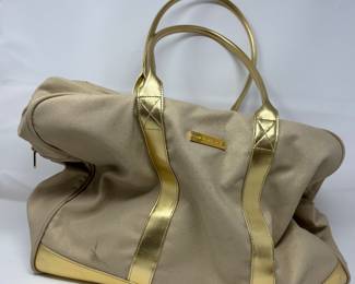 Michael Kors weekender bag with gold-tone hardware and handles