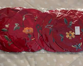 Embroidered Raw Silk Coasters