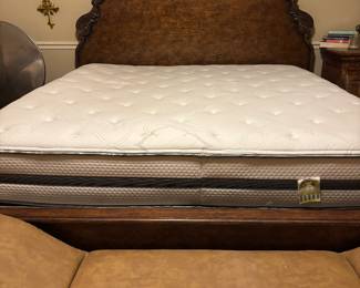 • Wooden Carved King Headboard
• Leather Chaise Lounge or Daybed with Stud Detailing
