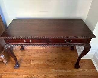 4. Two Drawer Desk w/ Cabriole Legs and Claw Feet (22" x 49" x 30") 