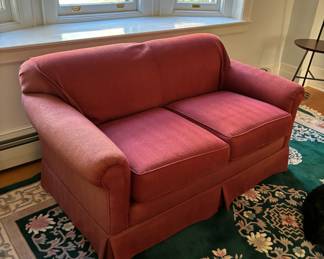 10. Red Two Cushion Loveseat (62" x 36" x 36")