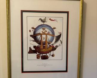 92. Set of 6 Hot Air Balloon Prints (17" x 21")