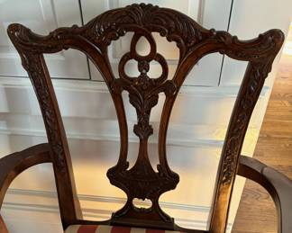 50. Set of 8 Chippendale Style Dining Chairs 6 Side 2 Arm