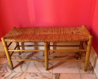 1. Rustic Bench w/ Rush Seat (36" x 13" x 17")