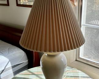 99. Pair of White Ginger Jar Lamps (30"h)