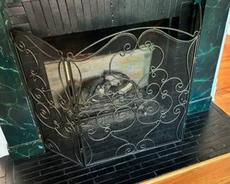 11. Tri Panel Scroll Fireplace Screen (34"h)