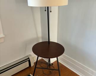 13. West Elm Floor Lamp w/ Table (20" x 20" x 60"h)