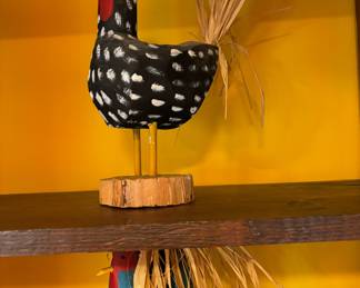 62. Hand Painted Standing Chicken (10")