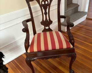 50. Set of 8 Chippendale Style Dining Chairs 6 Side 2 Arm