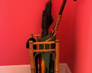 3. Bamboo Umbrella Stand (9" x 9" x 22") (as is)