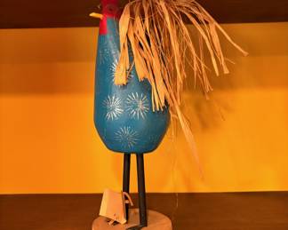 62. Hand Painted Standing Chicken (10")