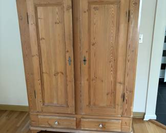74. Pine Armoire (53" x 20" x 74") (as is)