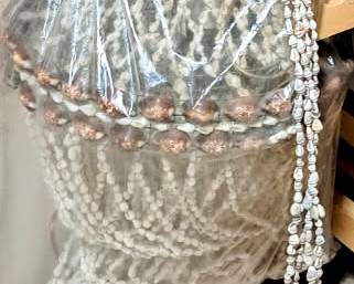 Shell lamp from Philippines 
Shell hanging plant holder. 