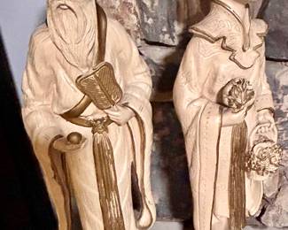 1958  Chicago Statutory Corp 26”h traditional dressed Asian Couple pair $150